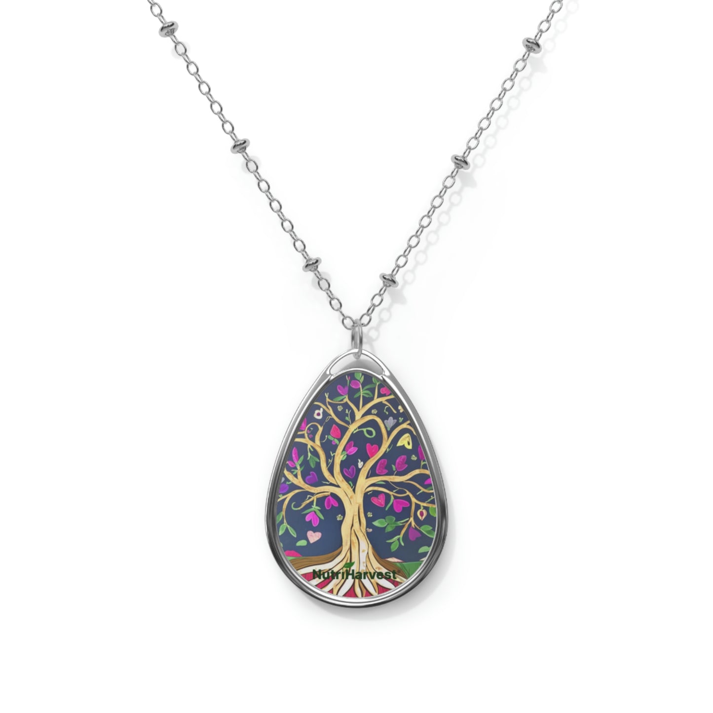 Oval Necklace NutriHarvest® Heart Love tree