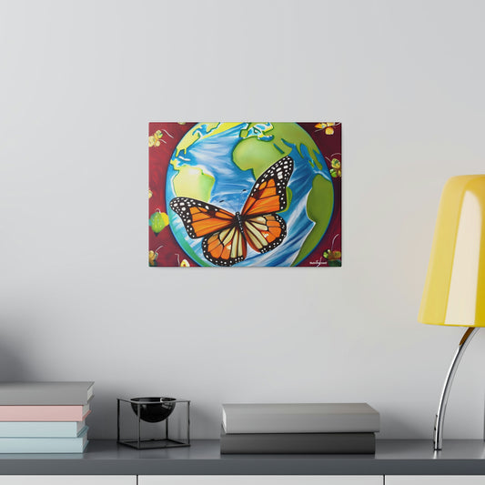 Beautiful Monarch Butterfly Sustainable Pollinator Eco Artwork on Matte Canvas, 0.75"