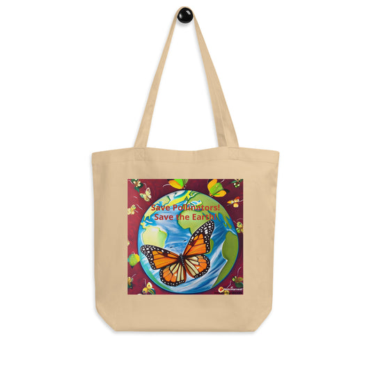 Eco Tote Bag Save Pollinators, Save the Earth