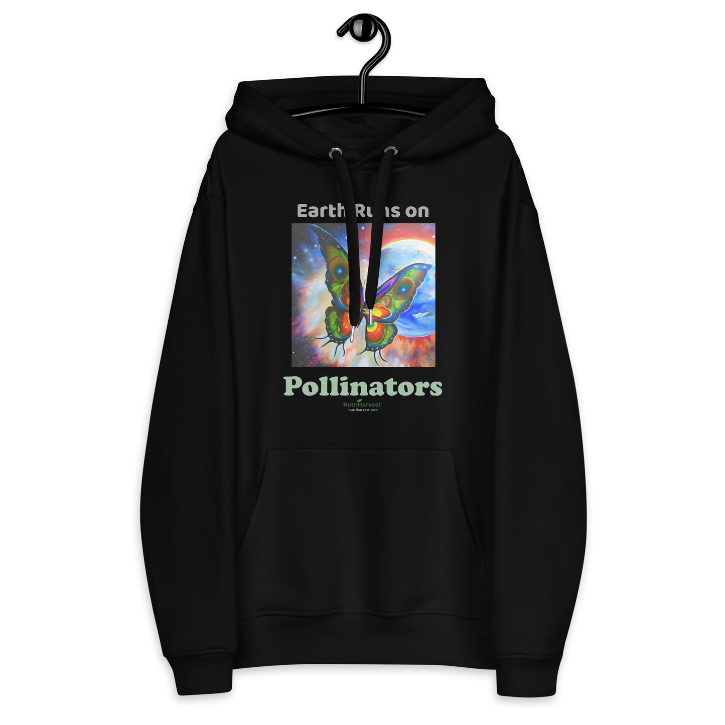 Premium Eco Hoodie with Earth Friendly Print - Earth Runs on Pollinators