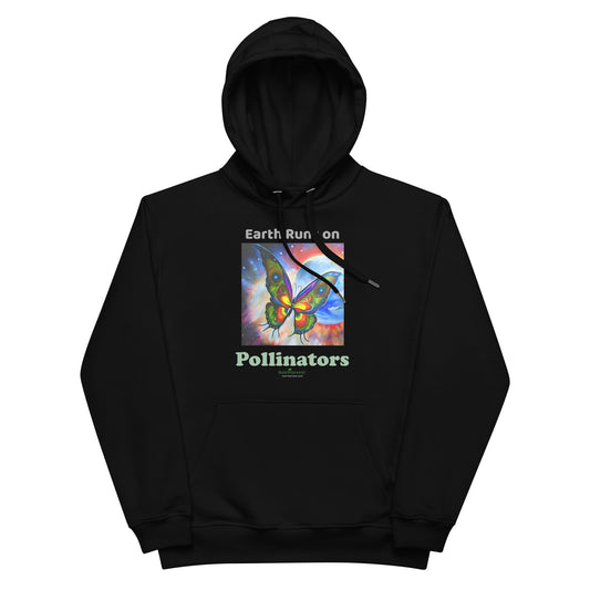 Premium Eco Hoodie with Earth Friendly Print - Earth Runs on Pollinators